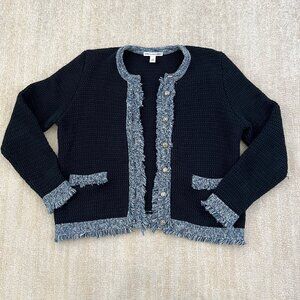 Autumn Cashmere Fringe Trimmed Cardigan Jacket size large